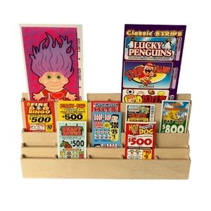 Bingo Pull Tab Holder, Wooden, Handmade, Gamble, RARE